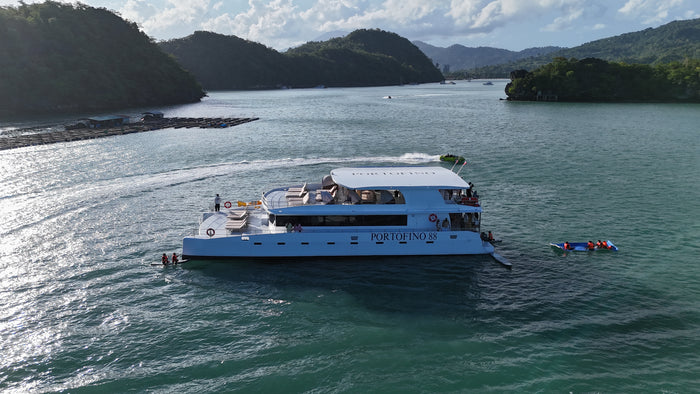 Portofino 88 Power Catamaran – Private Charter for Up to 80 Guests (4 Hours)